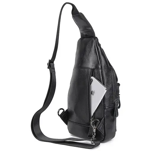 Рюкзак кожаный на одно плечо John McDee 33х16,5х5,5 см sum0026674 - фото 6