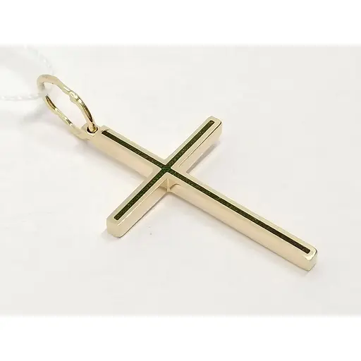 Золотой крестик Харьковская ювелирная фабрика с эмалью. 11589-ЭЗЕЛ - фото 2