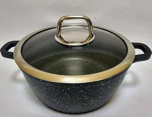 Кастрюля Bohmann BH 7350-24 MRB 24 см 3.9 л двойное дно мраморное покрытие - фото 3