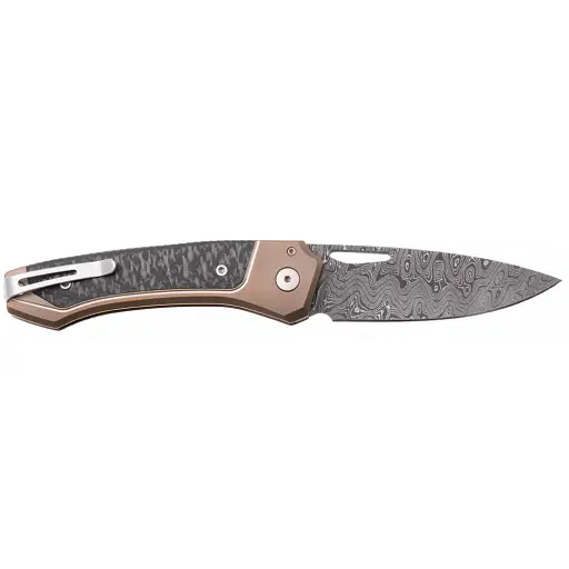 Ніж Lionsteel Twain Damascus Titanium Carbon Fiber Bronze - фото 2