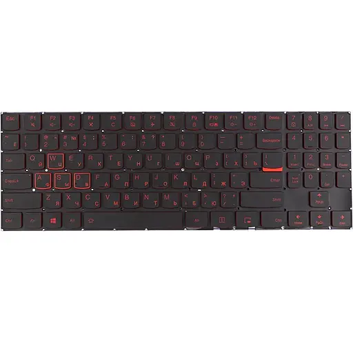 Клавіатура для ноутбука LENOVO Legion Y530-15ICH чорна, без фрейму, підсвітка