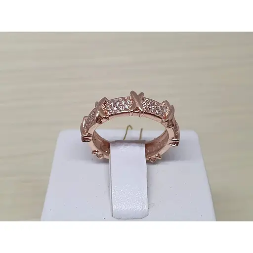 Золоте кільце Платон з фіанітами. 1К229/01Б 17 - фото 2