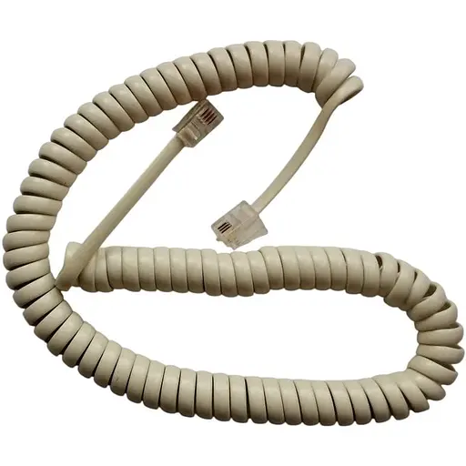 Подовжувач телефонний кручений трубки 4р4с 4.5 м бежевий