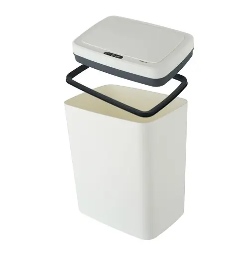 Мусорное ведро сенсорное прямоугольное Mixxus WAVE-TC0110 White 10 л Белый (MI7073)  - фото 2
