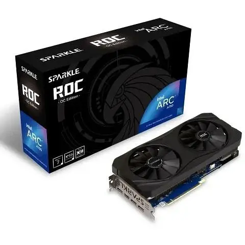 Відеокарта Arc A750, Sparkle, ROC OC, 8Gb GDDR6, 256-bit, HDMI/3xDP, 2200/16000 MHz, 2x8-pin (SA750R-8GOC) - фото 1