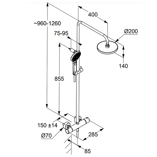 Душова система з термостатом Kludi Dive 6907905-00 - фото 2
