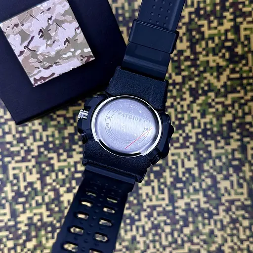 Наручные часы мужские 012BKRDUAGD Тризуб золото Чорные с красным + Коробка Patriot acs0031004 - фото 5