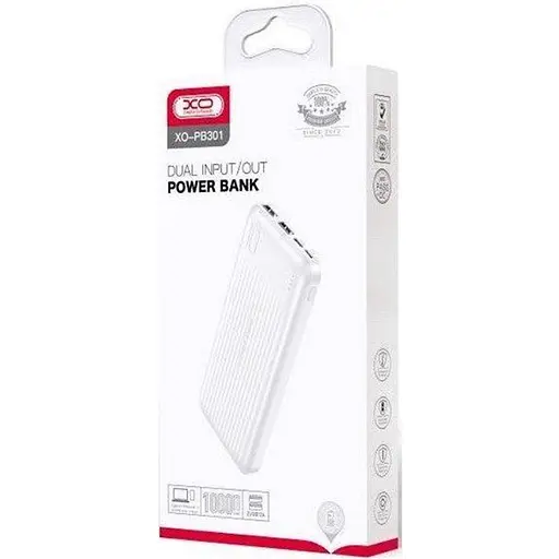 Повербанк XO PB301 10000 mAh White