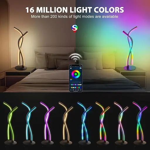 Сучасна світлодіодна настільна лампа Wefomey, RGBWIC Ambiance - фото 4
