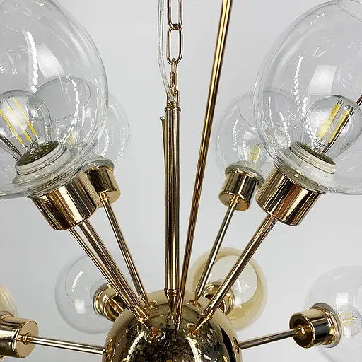 Люстра с прозрачными и янтарными плафонами Line.F AG 09/16 - фото 2