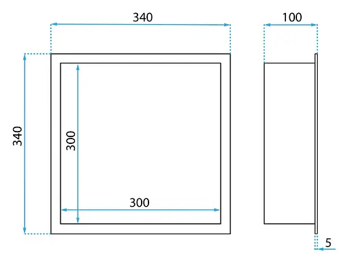 Вбудована полиця Rea 30x30 brushed gold з обідком REA-05606, Золотий - фото 6