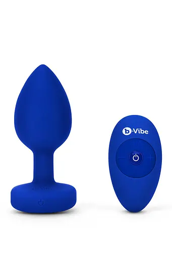 Анальна пробка B-Vibe Vibrating Jewel Plug L/XL 11.1 см (синій)