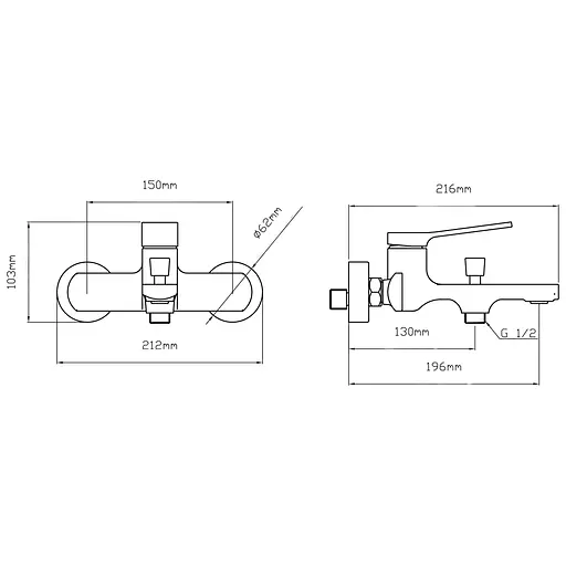 Смеситель для ванны Qtap Slavonice QTSLA259BLM45918 Black matt Черный матовый - фото 2