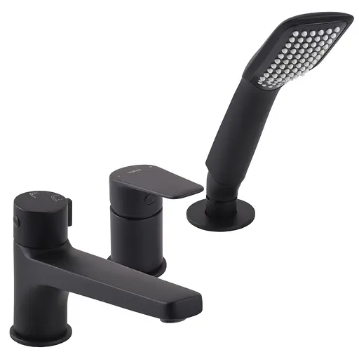 Смеситель на борт ванны Topaz Capri TCA-15111-H43-BL встроенный 3 выхода.картридж D35 (комплект),черный матовый - фото 1