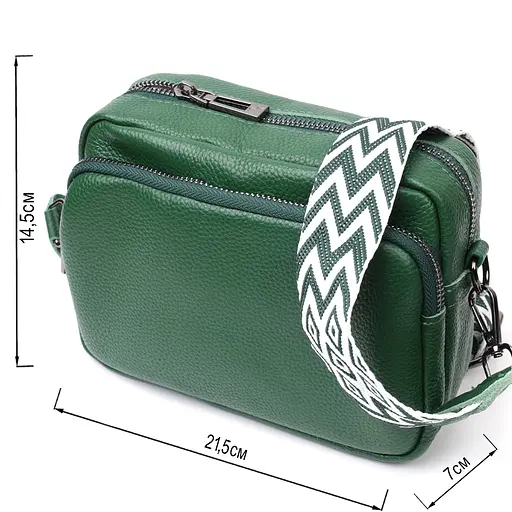 Женская сумка кросс-боди Vintage из натуральной кожи 21.5х14.5х7 см sum0029030 - фото 3