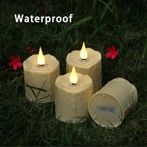 Водонепроникні світлодіодні чайні свічки FREEPOWER 12 шт. з пультом дистанційного керування таймером мерехтливі - фото 3