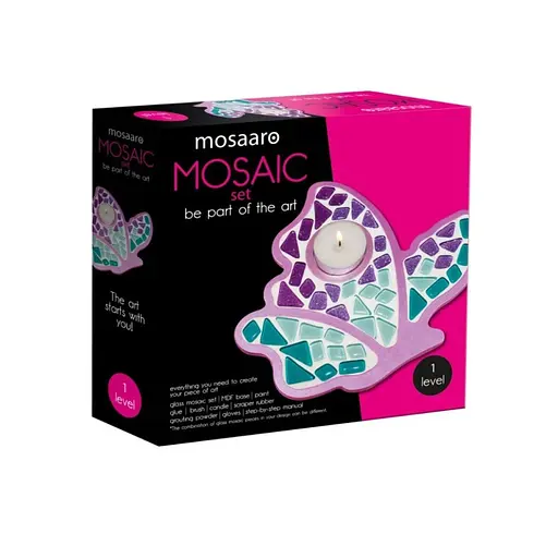 Дитячий набір для творчості кришталева мозаїка Підсвічник-Метелик Mosaaro MA1004 - фото 1