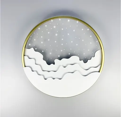 Креативна світлодіодна стельова люстра | Line F | Арт. 2359-500 WT+GD - фото 5