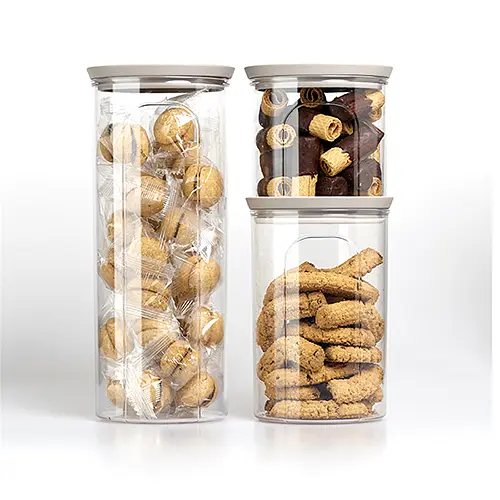 Кругла ємність для зберігання продуктів TOSСA 1,2л біло-сіра (55454) - фото 3