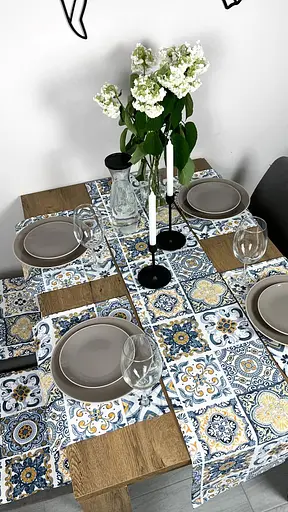 Серветки водовідштовхуючі 30х40 см 4 шт. Вітраж плитка синя - фото 3