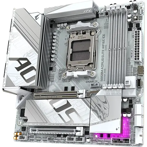 Материнская плата Gigabyte B850M Aorus Elite WIFI 6E Ice [139975] - фото 4