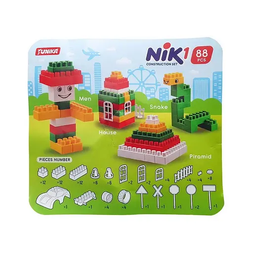 Детский конструктор с большими деталями NIK-1 Юніка 71863 88 деталей - фото 3