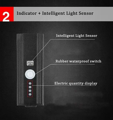 Велосипедный фонарь и велозвонок HJ-062 датчик света + выносная кнопка + microUSB + 4 режима / 3 режима - фото 10