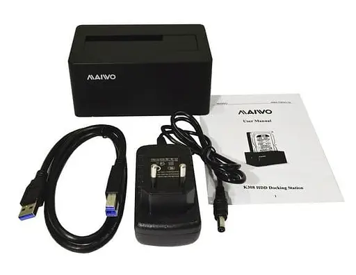 Зовнішня кишеня Maiwo для HDD 2,5"/3,5" SATA через USB 3.0, безгвинтове кріплення, пластик, чорна (K308P) - фото 7