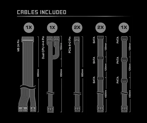 БЖ 650W ASRock SteelLegend SL-650G ATX 3.1 135mm, 80+ Gold, Fully Modular, Retail - фото 6