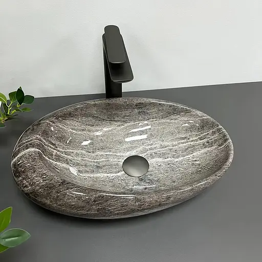 Умивальник VBI Vicenza dark stone накладний VBI-014800, Сірий - фото 1