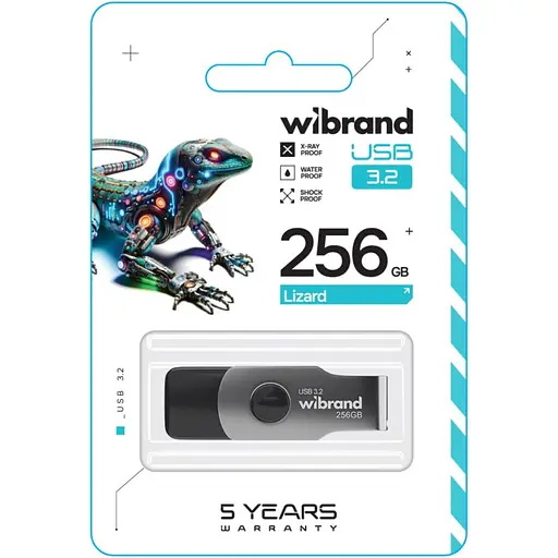 USB флеш накопичувач Wibrand 256GB Lizard Black USB 3.2 (WI3.2/LI256P9B) - фото 3