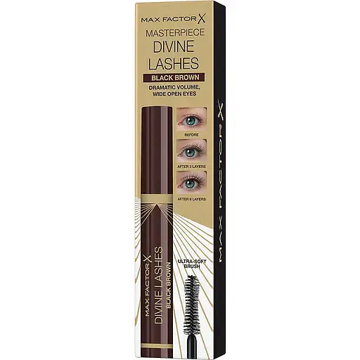 Туш для вій Max Factor Masterpiece Divine Lashes Дивовижні вії, відтінок 02 (Black-Brown), 8 мл (8000019782787) - фото 3
