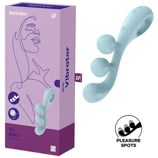 Вібратор для потрійної стимуляції Satisfyer Tri Ball 2 20.5 см блакитний - фото 14