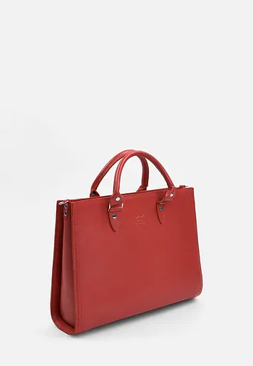 Жіноча шкіряна сумка Fancy A4 червона - фото 2