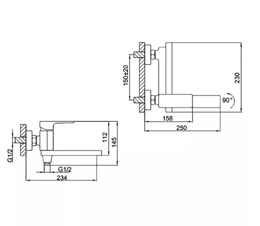 Смеситель для ванны FAOP A3209 - фото 9