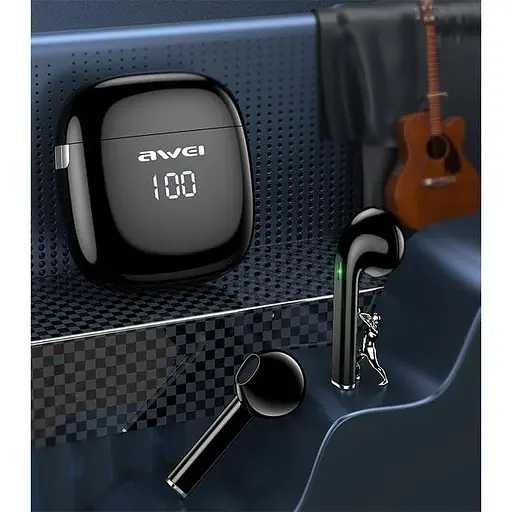 Навушники Bluetooth Awei T28P TWS IPX6 | BT5.1, 35/500mAh, 6Hours | black - фото 4