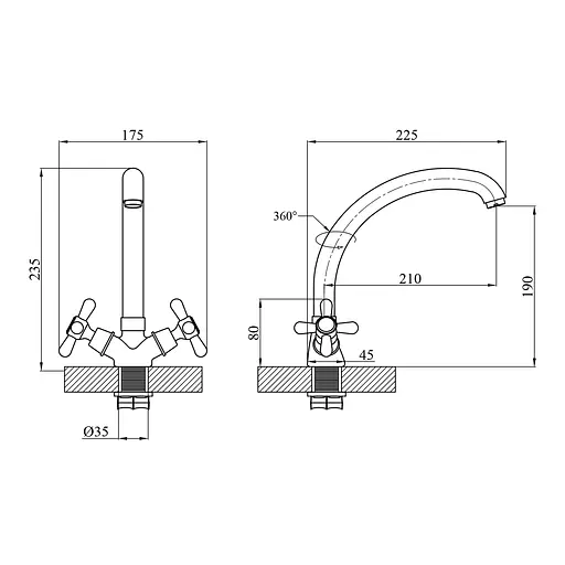 Змішувач для кухні Agua Toledo-C031 (CV014924) - фото 4
