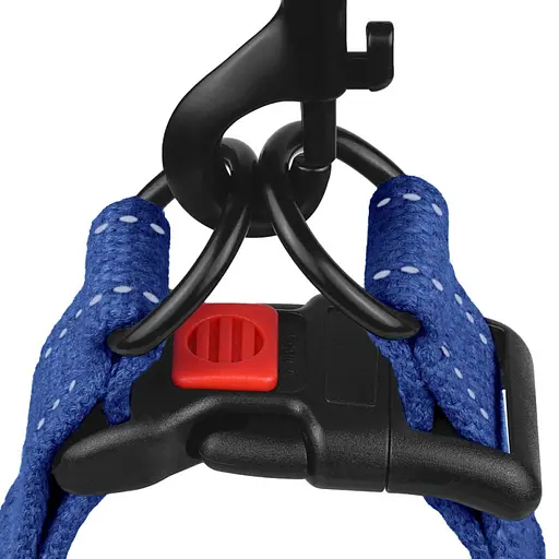 Шлея для собак Barksi Cotton Стандарт Рефлекторна М 45-56х2 см синя - фото 3