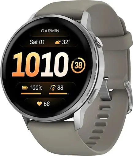 Смарт-часы Garmin Venu 4 45 mm Silver with Silver Gray Silicone Band (010-03014-01)
