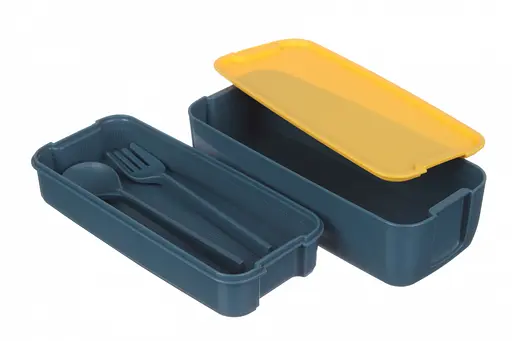 Ланч-бокс эко на 2 яруса с приборами Laprida Синий 750 мл (64-21-1165) - фото 5