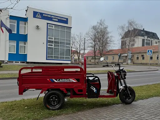 Грузовой электроскутер-самосвал трехколесный CROSSER Cargo 16" (1200W 60V, 58Ah) Красный - фото 6