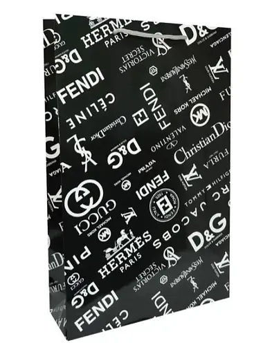 Подарочный пакет, 150 г/м², Брендовый, 25x38x8 см, 6 шт. в упаковке