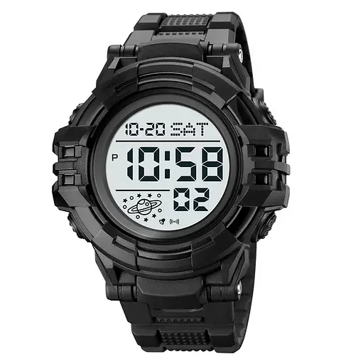 Чоловічий спортивний годинник Skmei 2003 (Чорний з білим)