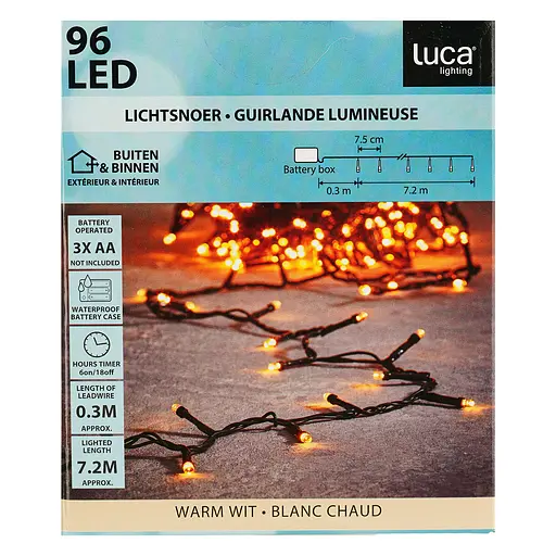 Гірлянда електрична Luca lighting 96 LED ламп 7.2 м теплий білий (985775)