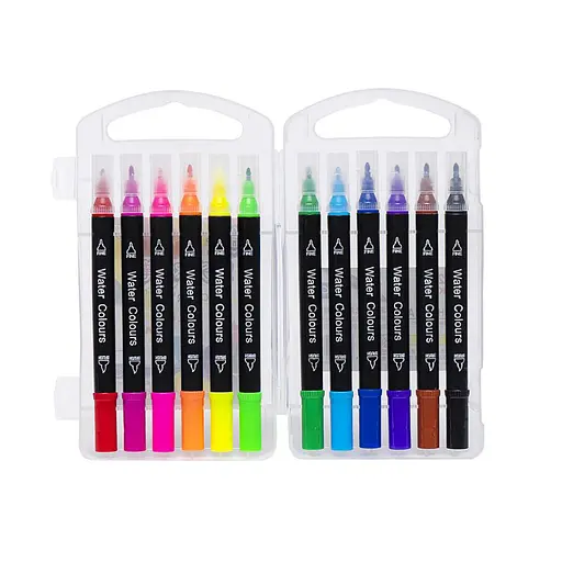 Дитячі Фломастери "Двосторонній" COLOR-IT 195-12 12 кольорів - фото 1