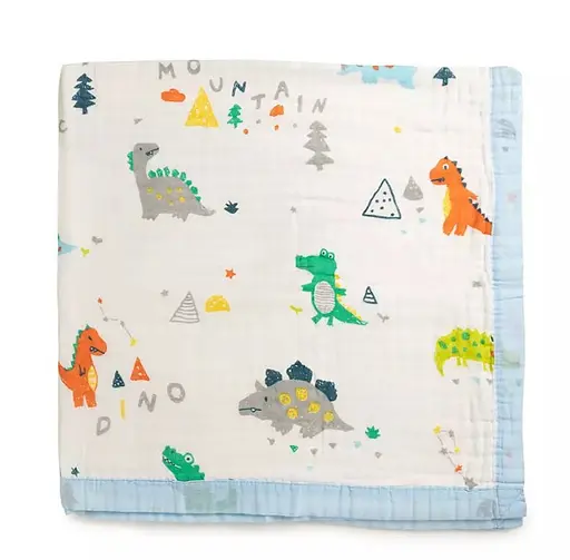 Плед дитячий мусліновий OldBro 100х110 см з красивим принтом Dino Land - фото 2