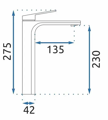 Смеситель для умывальника Rea Marco brushed gold высокий REA-B4895 Золотой - фото 4