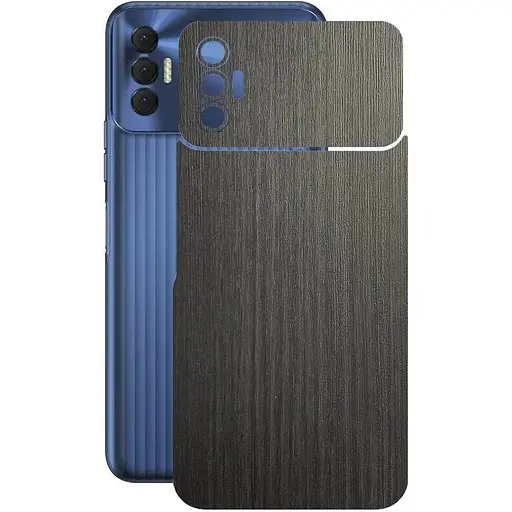 Защитная пленка StatusSKIN для Tecno Spark 8p KG7n Корпус Винил Дерево серебристо-черное - фото 1