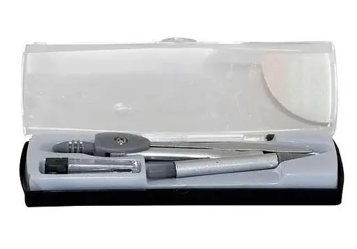 Циркуль, у пластиковій коробці, із механічним олівцем