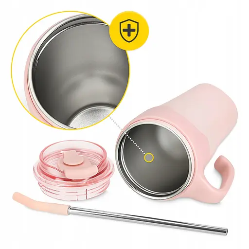 Термокружка Mountain Goat со соломинкой 0.65 л Pink (P-5905973406130) - фото 12